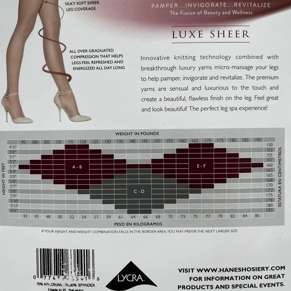 Hanes Silk Reflections Pure Bliss Black Luxe Sheer Pantyhose Size CD